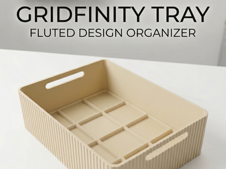 Modern Gridfinity Tray with Handles (3x4)