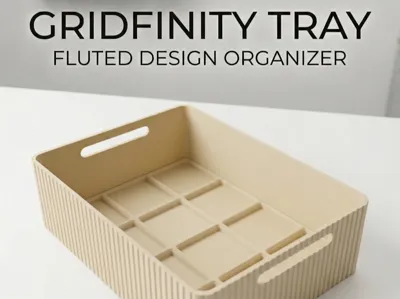 Modern Gridfinity Tray with Handles (3x4)