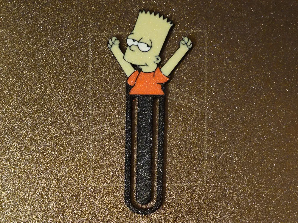 Simpsons Bookmark Draw Bart Simpson Bookmark - Free 3D Print Model - MakerWorld