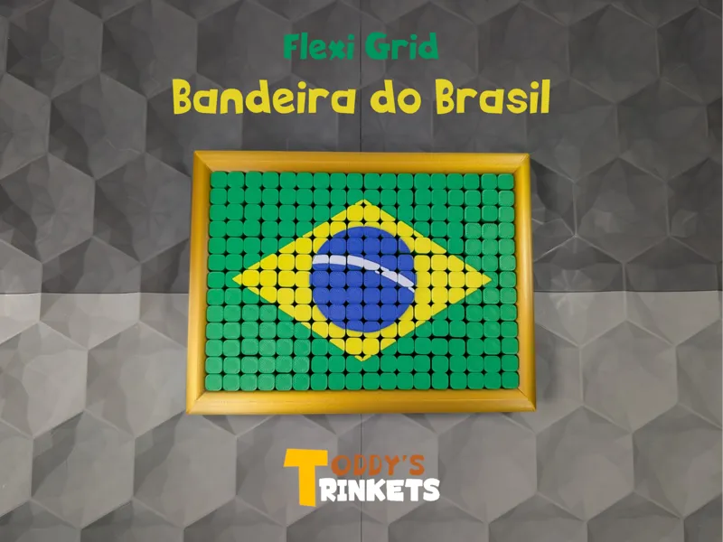Flexi Grid Flag: Brazil (+Frame for Decor)