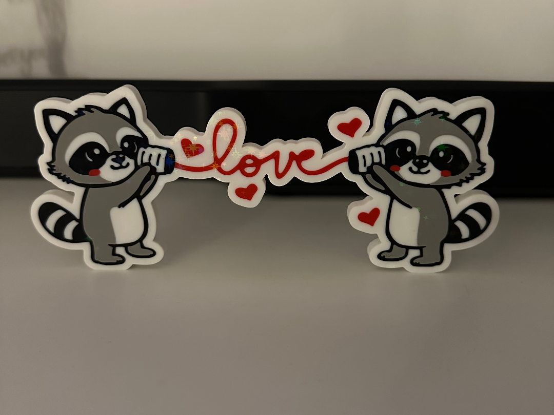 Valintine Raccoon Couple - Love Decor
