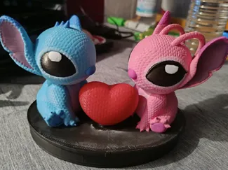 Stitch & Angel mit Herz – 3D-Druckfigur