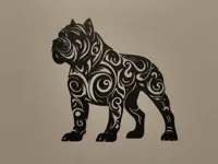Décoration murale bulldog tribal — photo 2