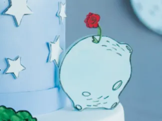 Little Prince's planet with flower