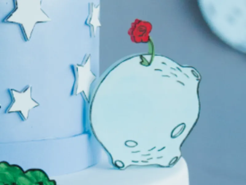Little Prince's planet with flower
