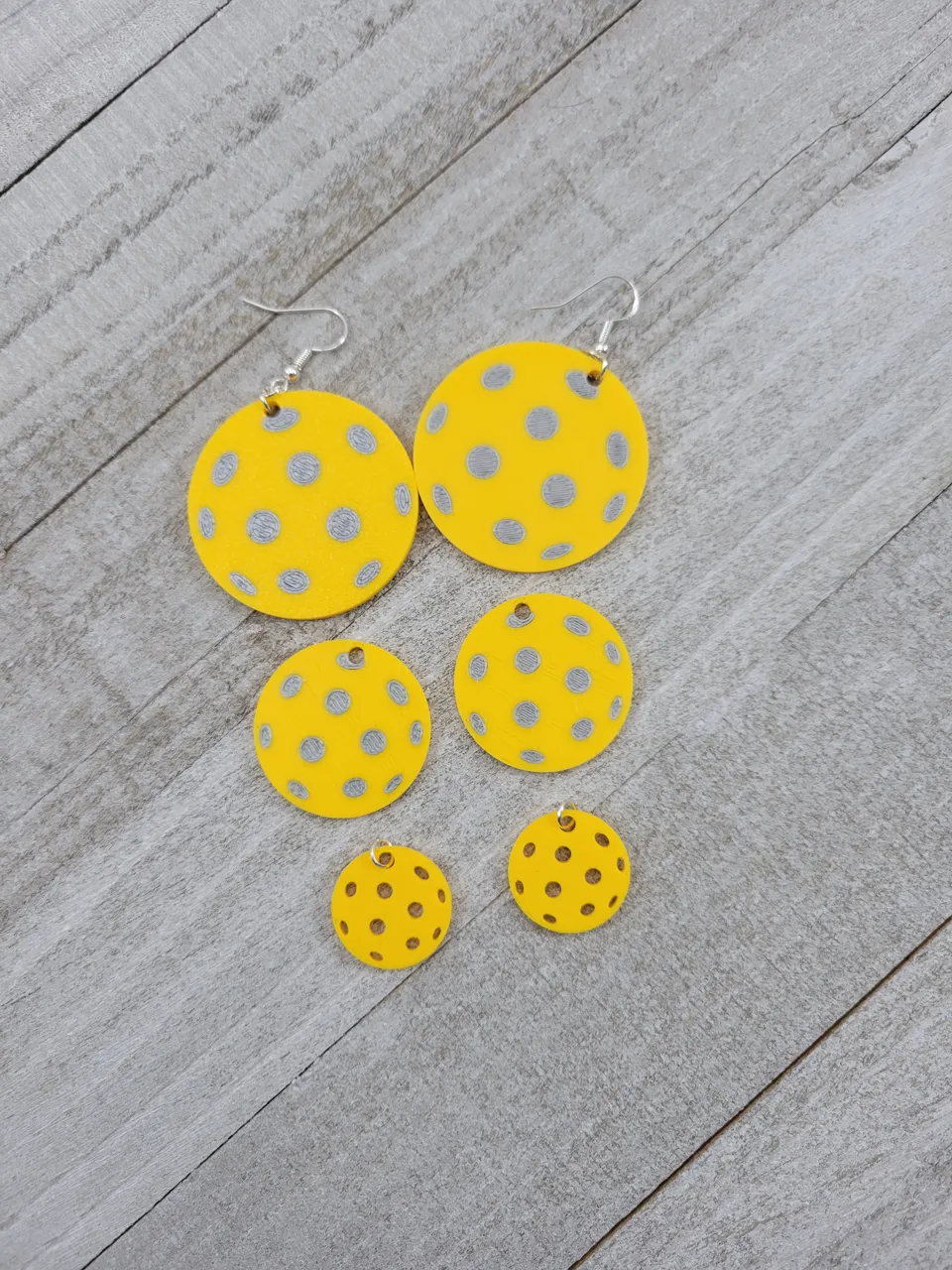 Pickleball Earrings Sports 3 Sizes colors or holes view 2