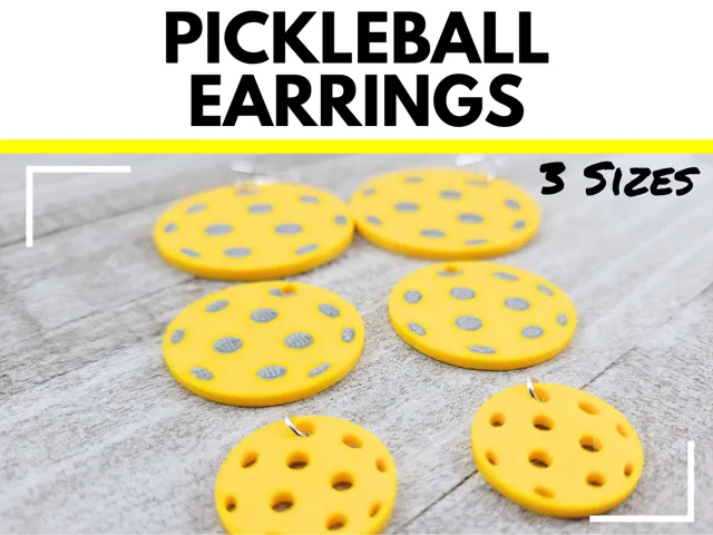 Pickleball Earrings Sports 3 Sizes colors or holes