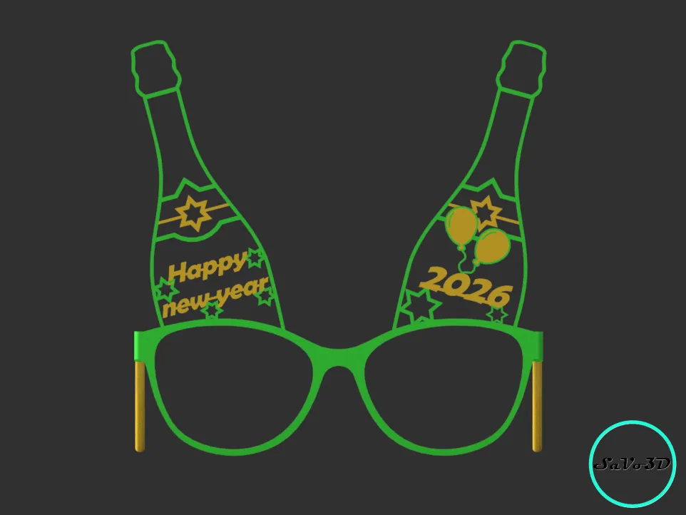 Adorno de entretenimiento coleccionable de gafas de Año Nuevo especialmente diseñado