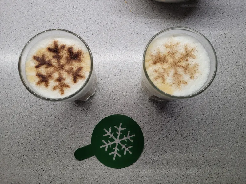 Coffee stencils (snowflake, christmas tree)