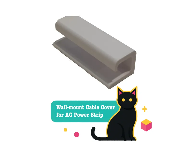 Wall-mounted Cable Cover for AC Power Strip