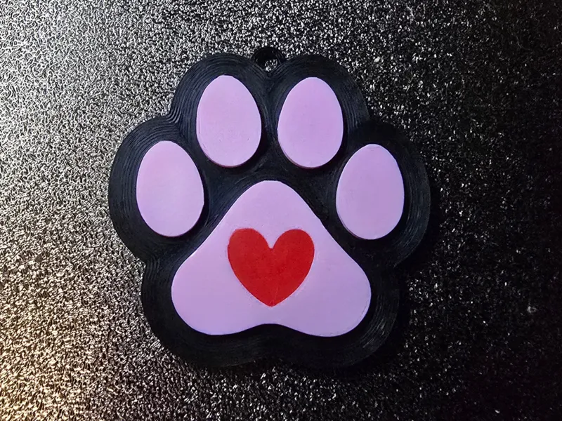 Paw with Heart Keychain