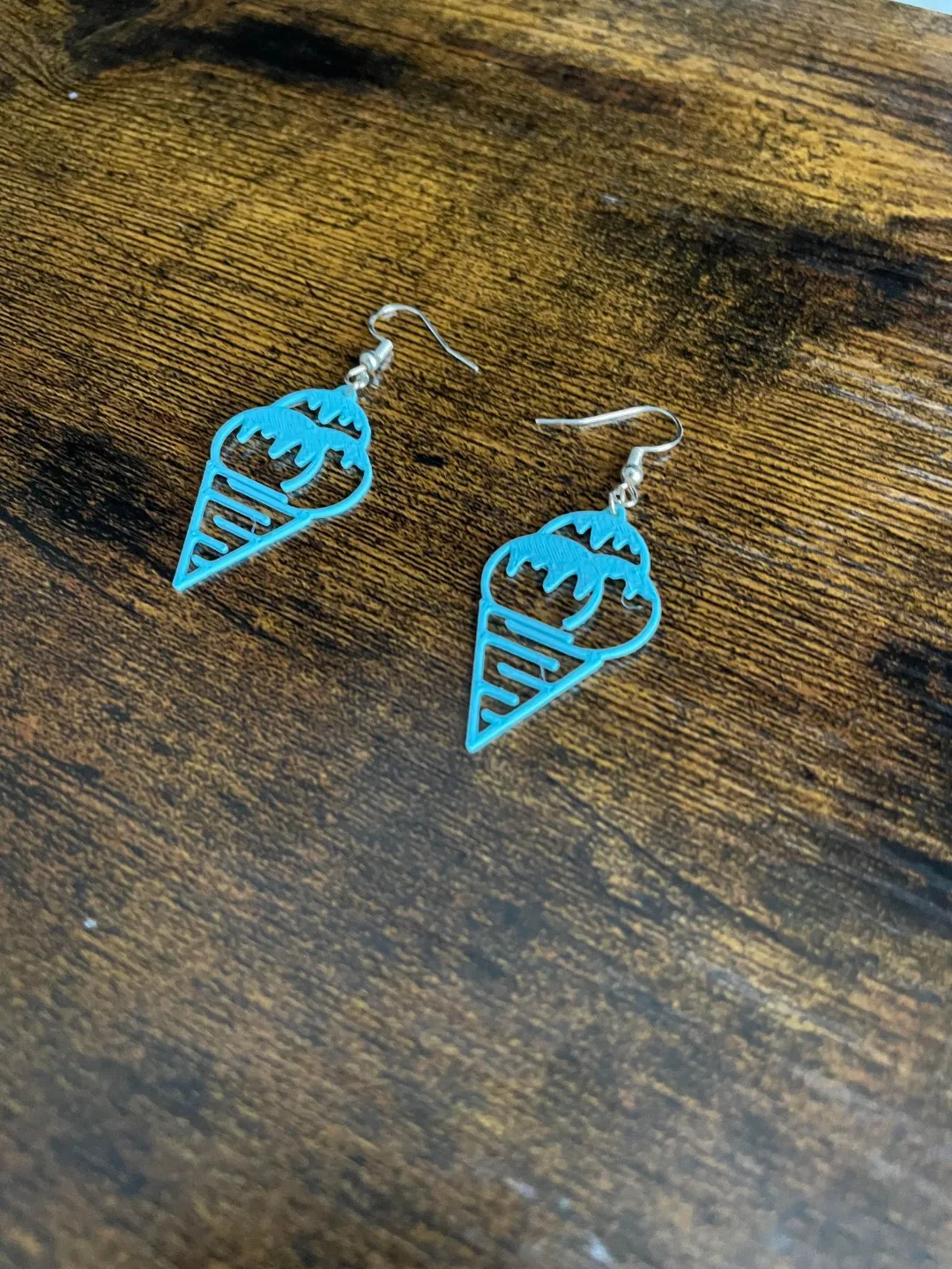 Melting line art Ice Cream Earrings view 4