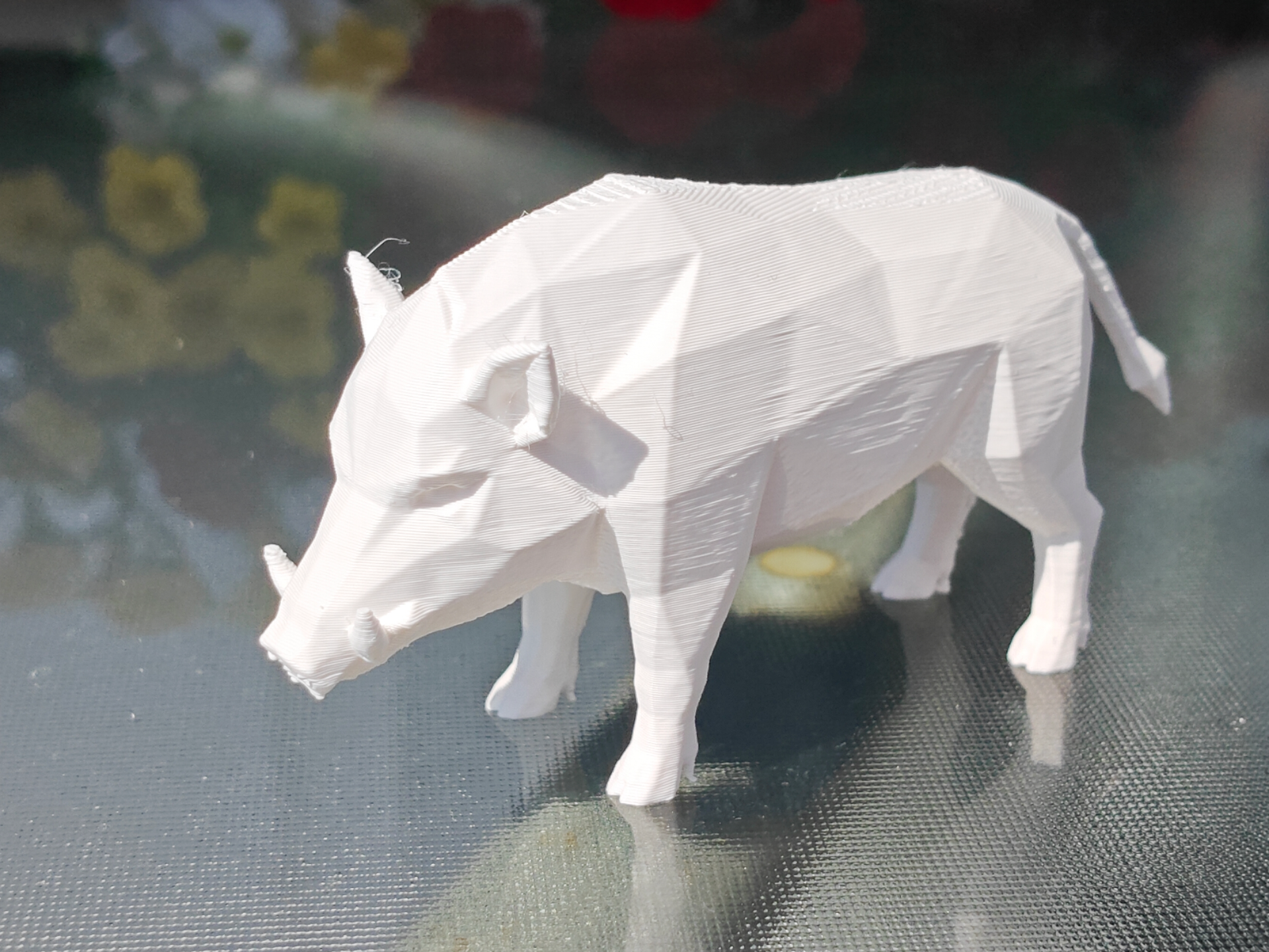 Geometric Low Poly Wild Boar Figurine