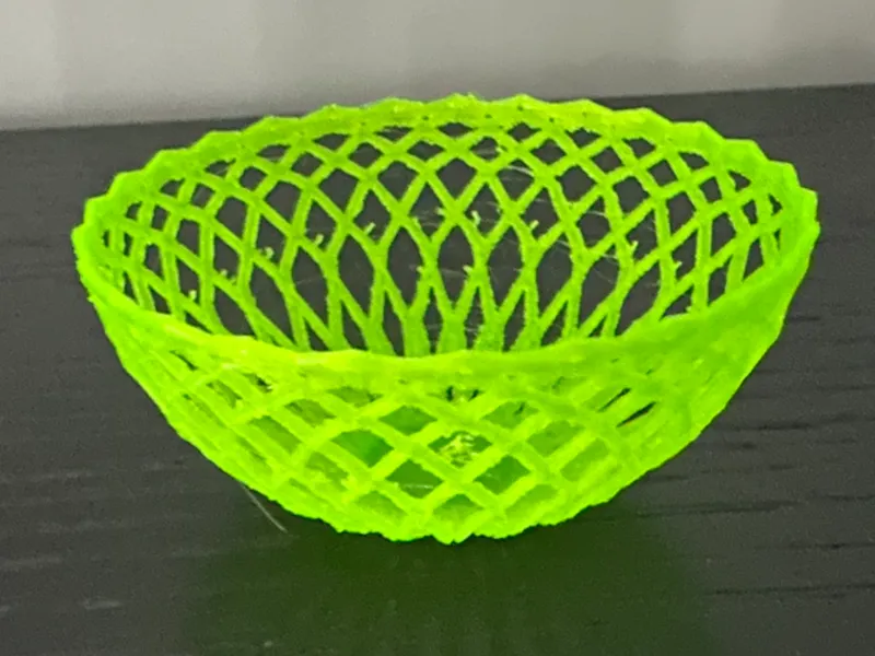 Antique style open weave cathedral lattice bowl