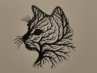 Silhouette chat et arbre — déco murale — photo 2