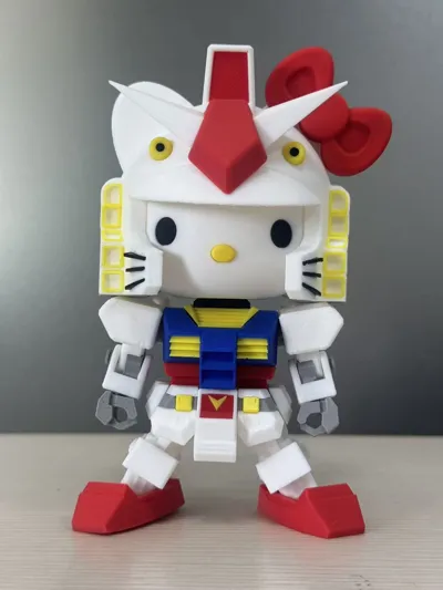 No AMS- Articulated Hello Kitty Gundam (nearly 100 parts/160g/6.5h) by ...