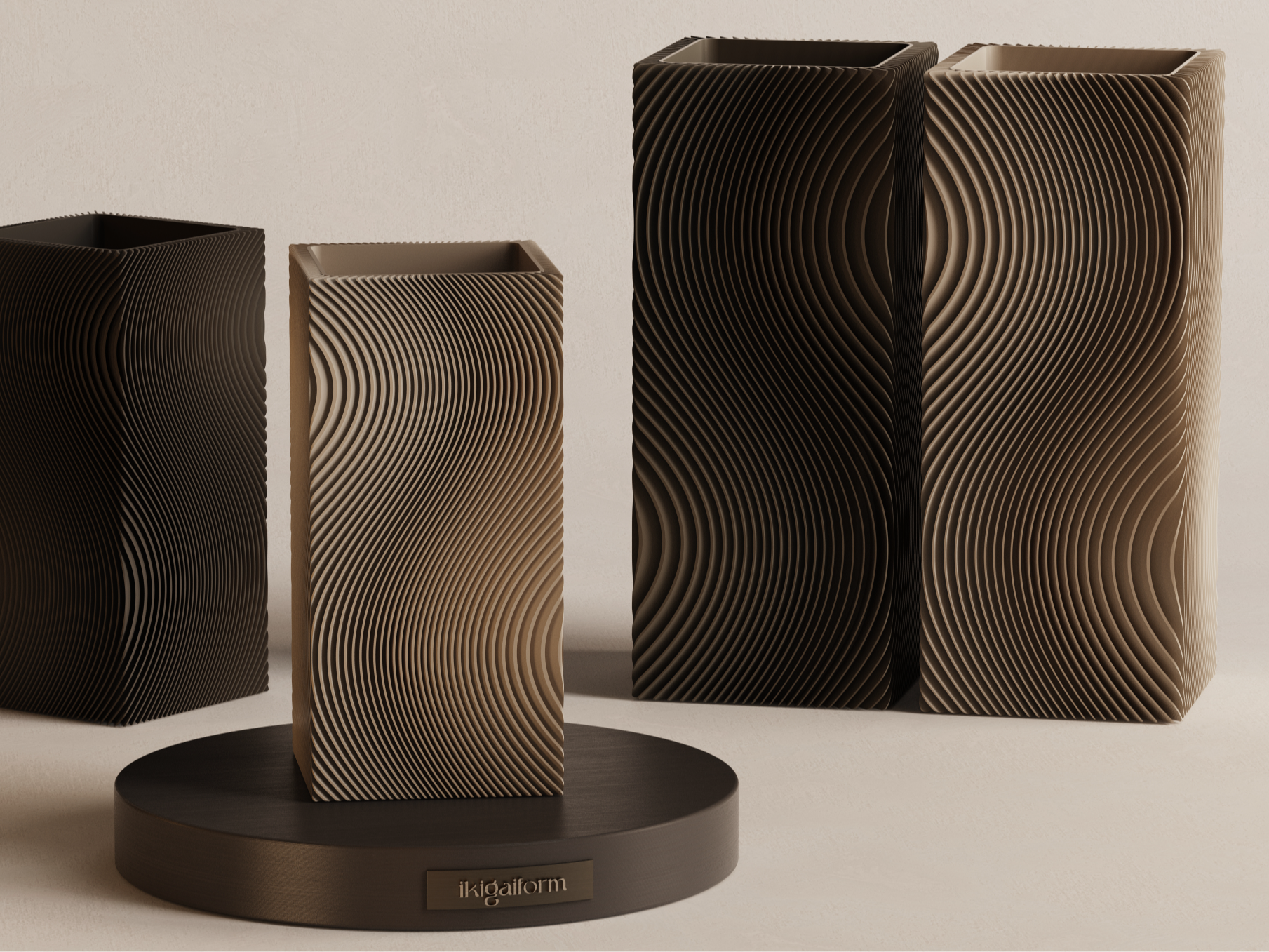 Sazanami Series — Japandi Rippled Flower Vases
