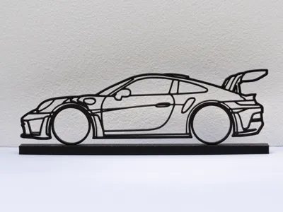 Porsche 992 GT3 RS Silhouette Desk or Shelf Ornament