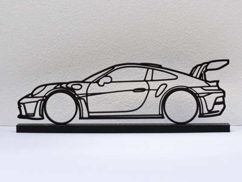 Porsche 992 GT3 RS Silhouette Desk or Shelf Art