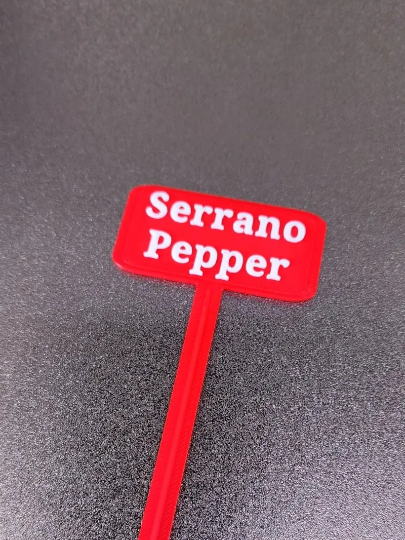 Serrano Pepper Plant Garden Stake ID Tag 3in