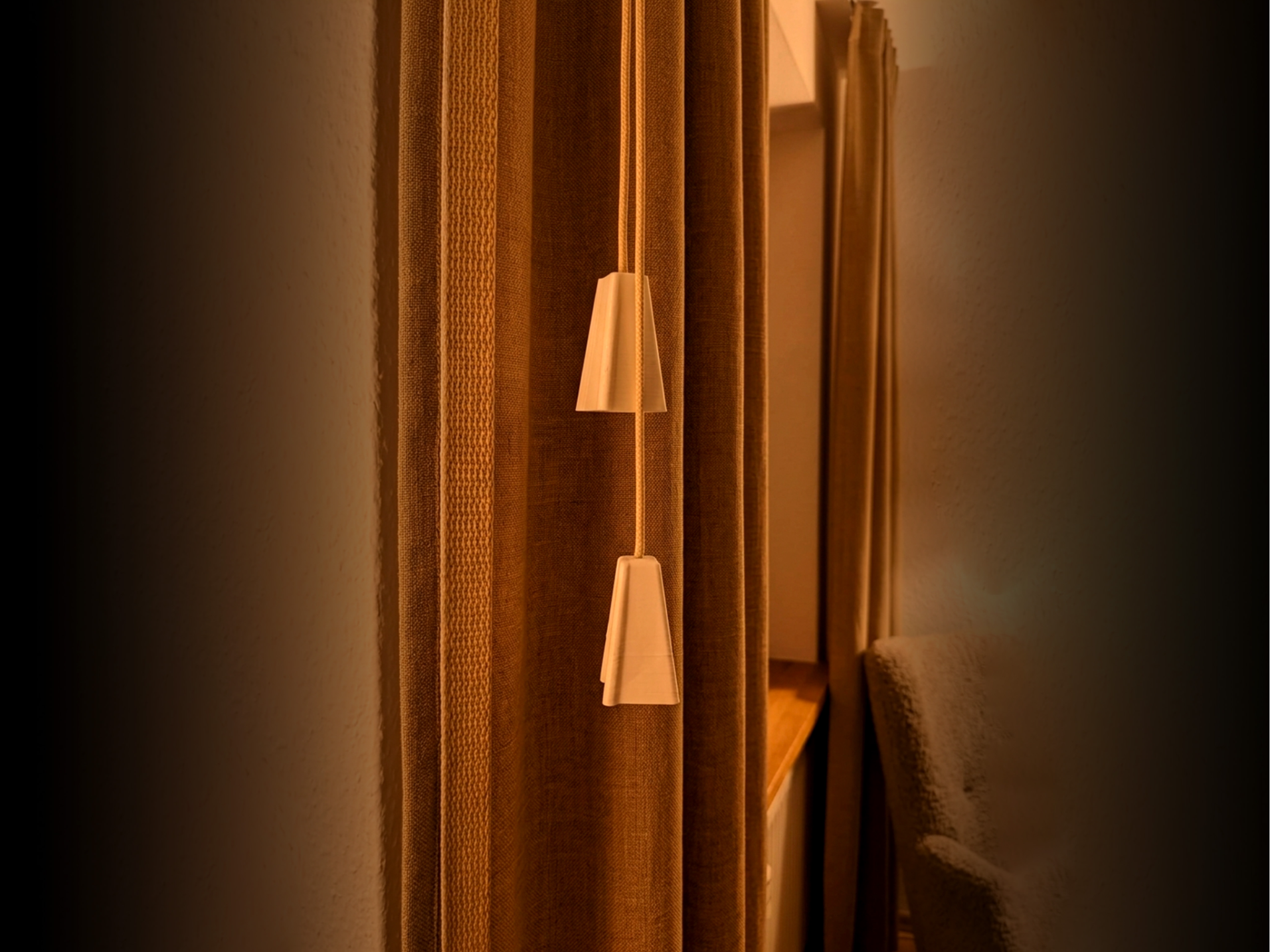 Minimalist Cone Blind and Curtain Cord Pulls