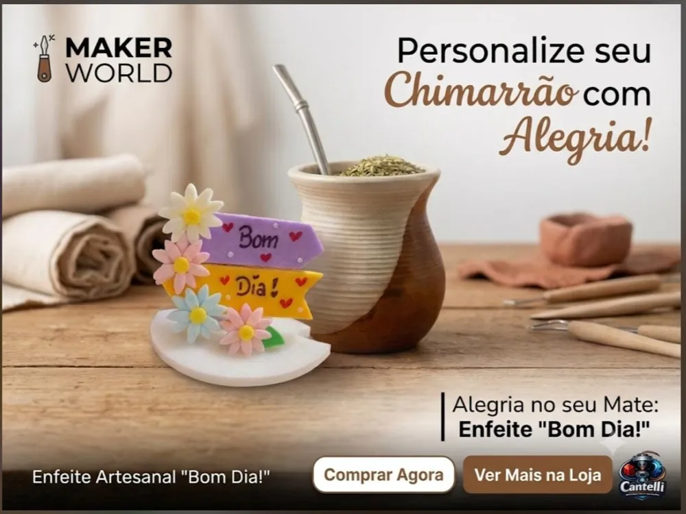 Soporte: BASES PARA ENFEITES DE CHIMARRÃO ENFEITE SEU CHIMA. Referencia del modelo original.