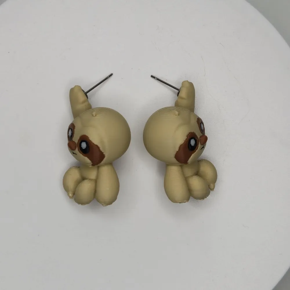Sloth Back Earser Sloth Hanger Earrings - Free 3D Print Model - MakerWorld