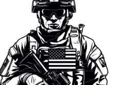 2D American soldier