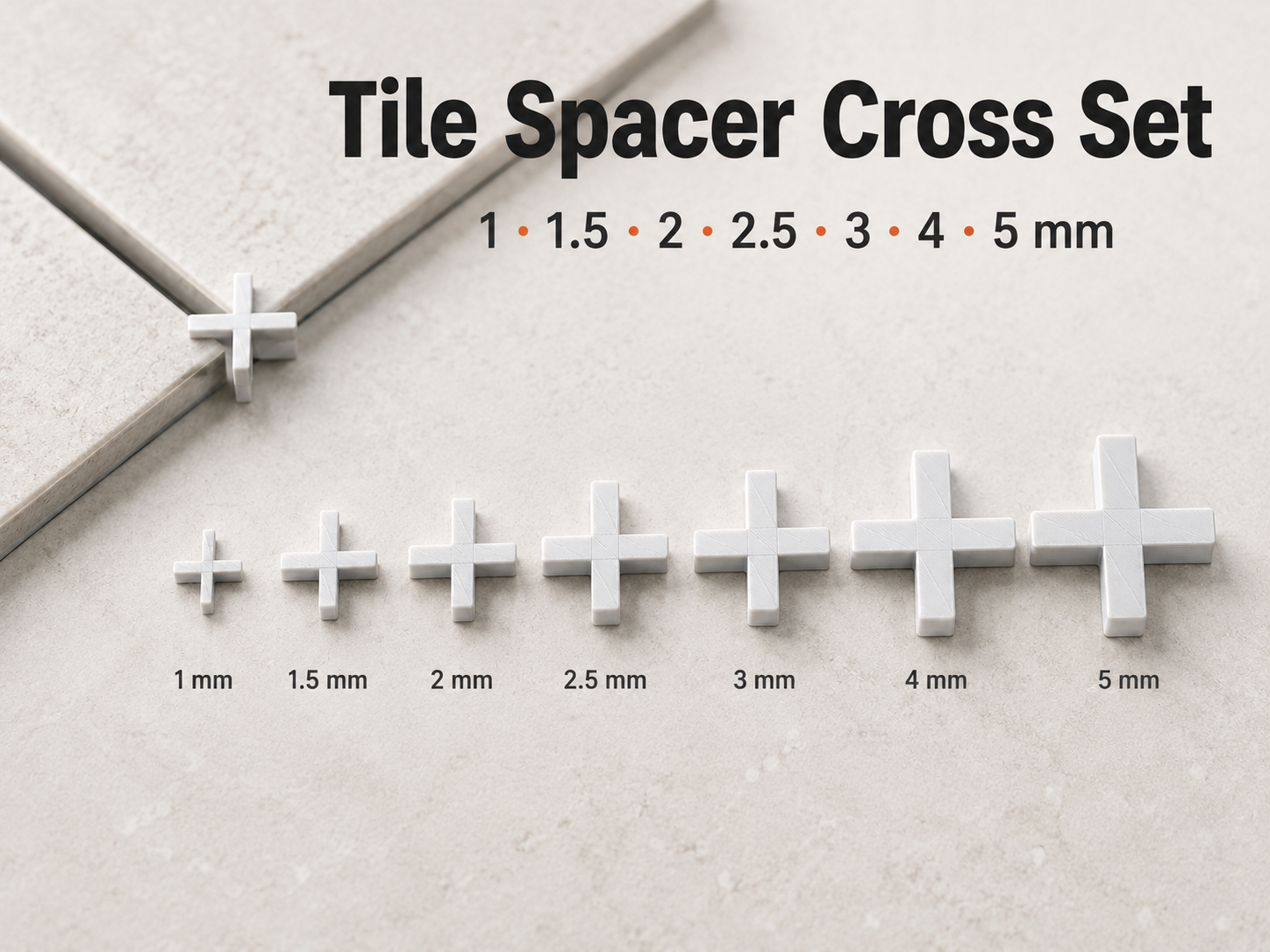 Tile Spacers-1mm,1.5 mm,2mm,2.5 mm, 3mm,4mm,5mm