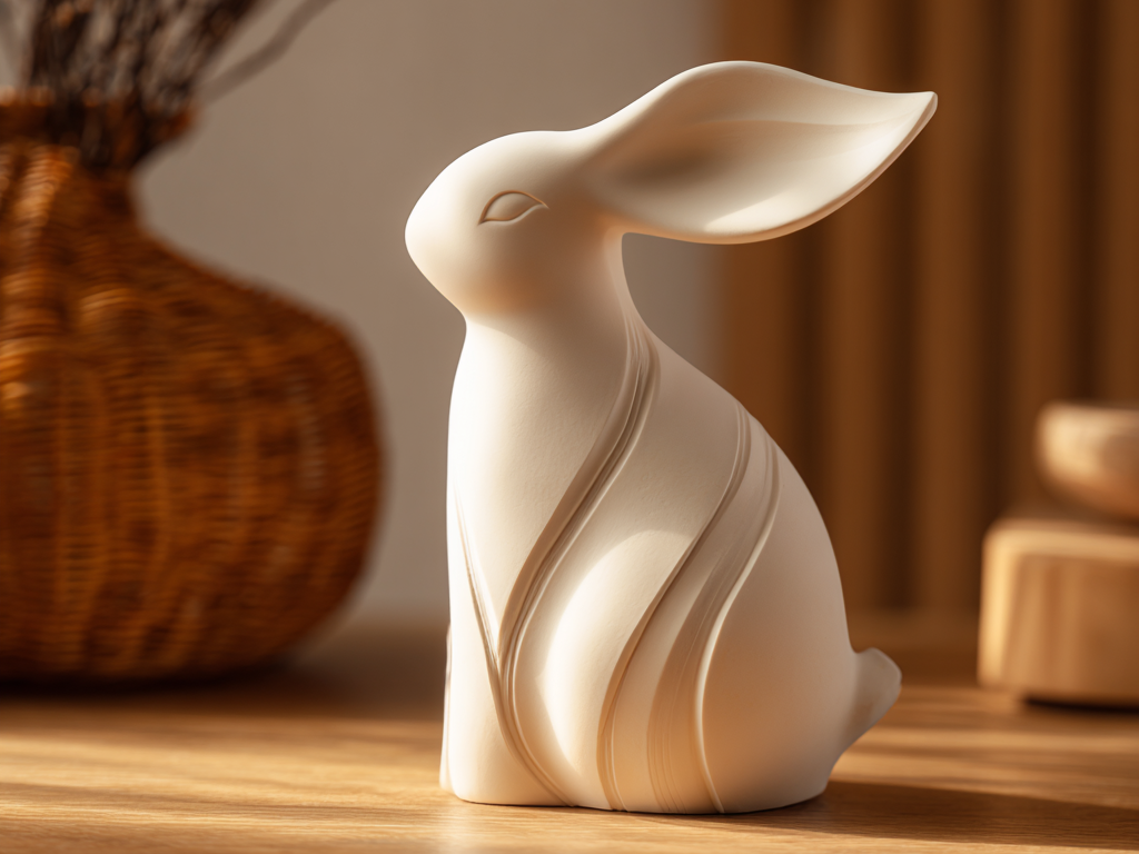 Minimal Easter Rabbit Sculpture Spring Home Art