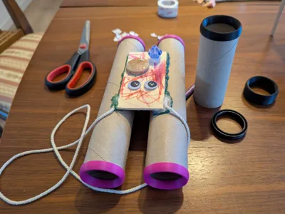 Cardboard binocular ends