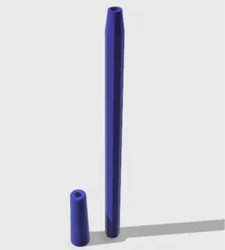 Pen with his cap, compatible with Bic cartridges