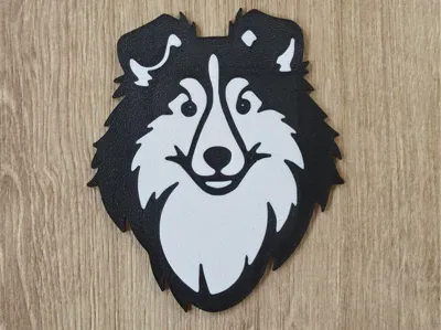 Sheltie Dog Wall Art – 2 Color Multicolor Print