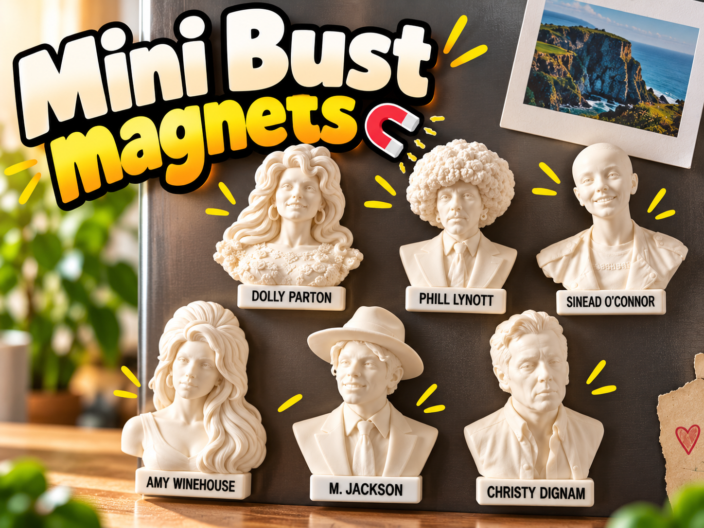 Mini bust statue magnets 3D model