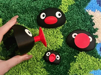 Pingu refrigerator magnets—sorted by color (no AMS required)