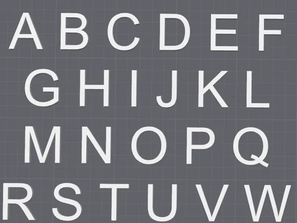 Lettres imprimables police Arial (A-Z)