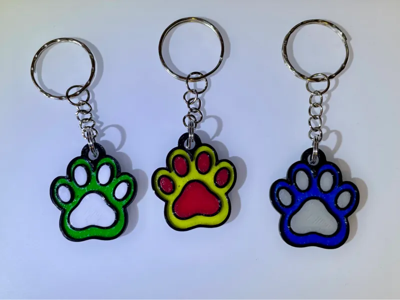 Hunde Pfote Schlüsselanhänger Dog Paw Keychain