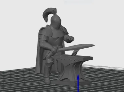 Knight smithing a Sword