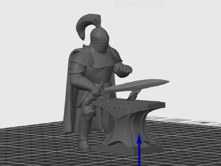 Knight smithing a Sword