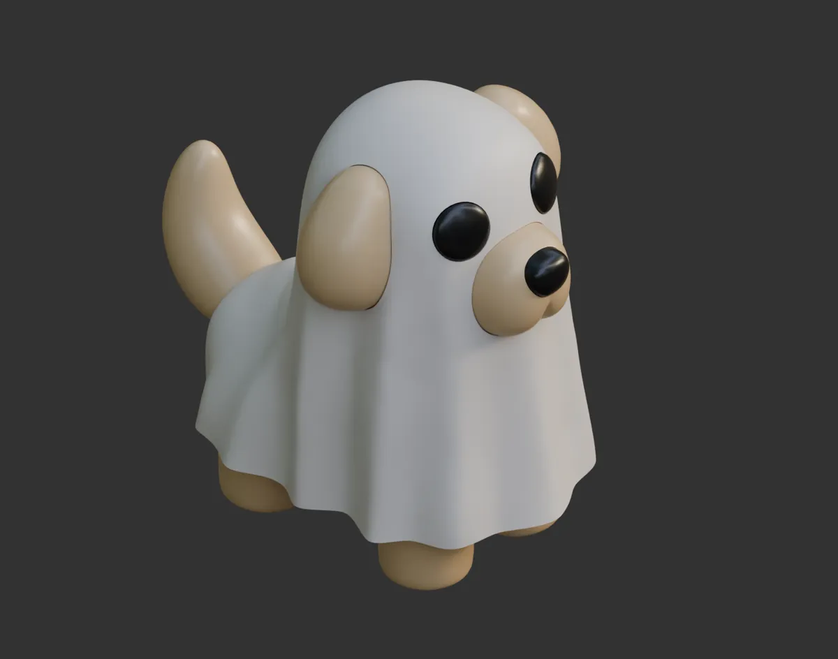 Cute Halloween Ghost Dog by MaxCraft MakerWorld: Download Free 3D Models - 3D model önizlemesi