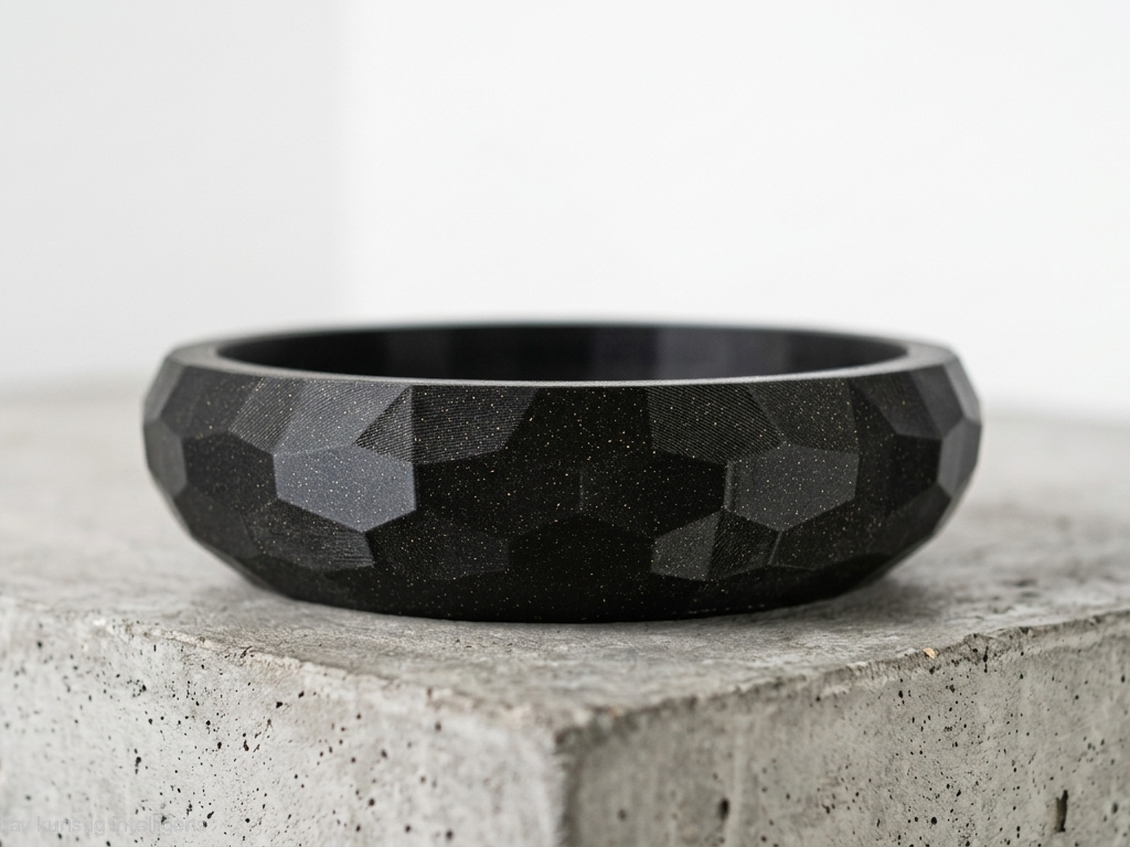 Modern low-poly faceted catch-all bowl. No support
