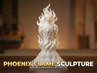 Phoenix Flame - Stylized Mythical Sculpture