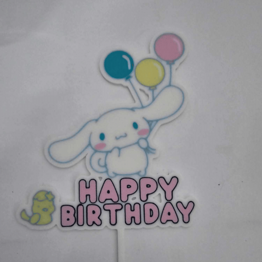 happy birthday cute bunny cake topper 