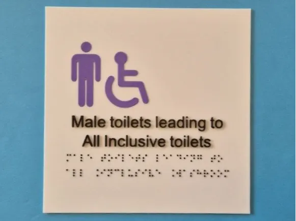 Male Toilets Leading to All Inclusive Toilets