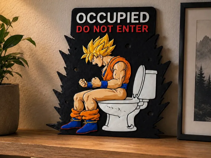 Targa WC bagno Goku - Do not enter