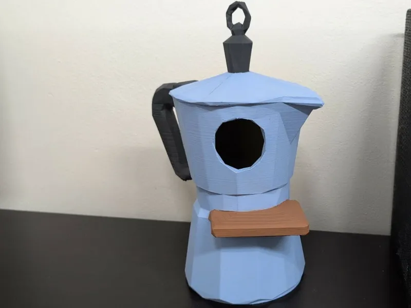 Funky Low Poly Coffee Pot Birdhouse