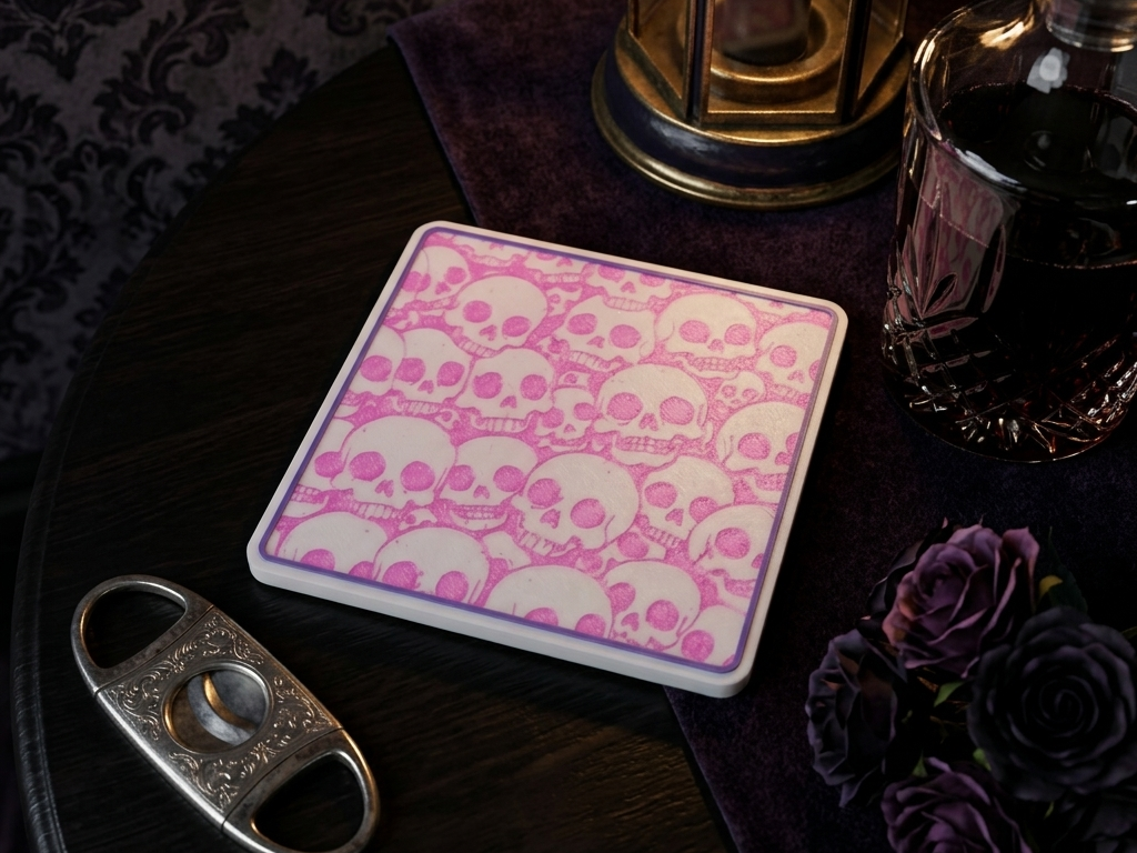 Pink Skulls – Sous-verre Gothic Pop