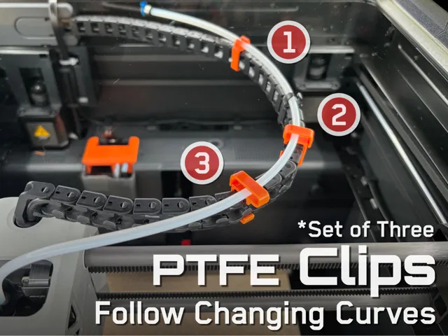 Better PTFE Chain Clips for Bambu Labs P1P,P1S,X1C
