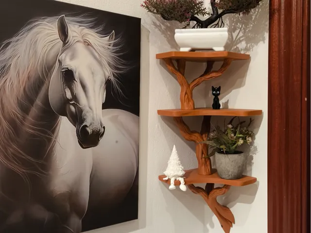Estantería flotante con forma de rama de árbol