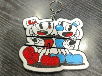 Flexible Cuphead Keychain – Multicolor Design
